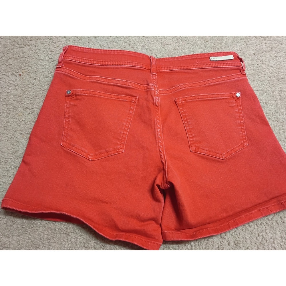 Anthropologie Pilcro And The Letterpress Hyphen Red Jean Shorts 26 High Rise - Picture 2 of 7